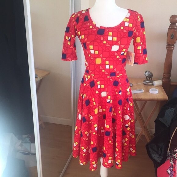 S LuLaRoe Nicole Dress A04 06 - Picture 1 of 5